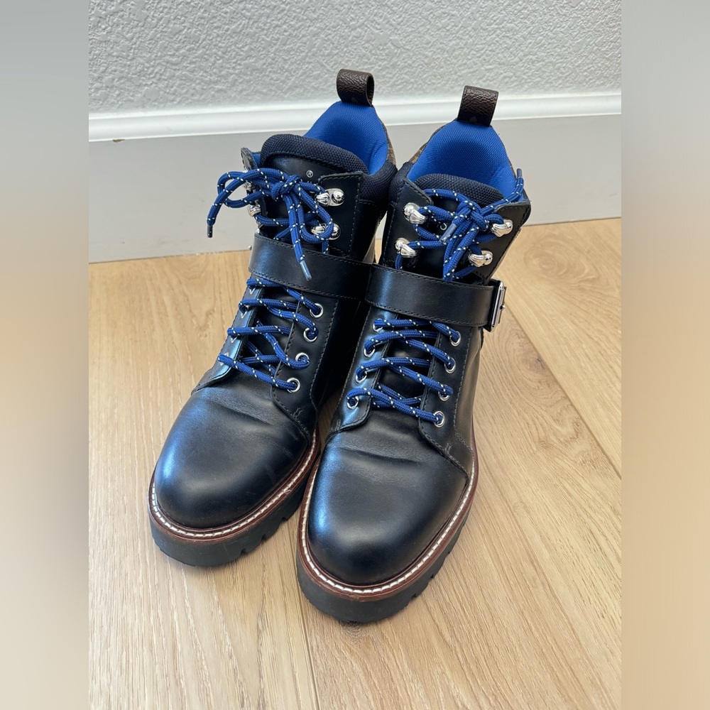 Louis Vuitton monogram black ankle boots size 8.5
